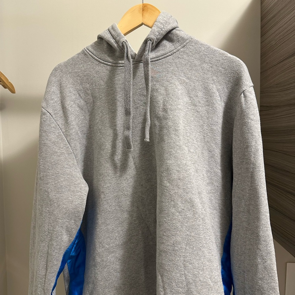 Valentino Gray Hoodie with Blue Accents
